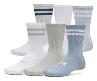 Under Armour Essential Crew chaussettes unisexe (6 pack), blue fog/blue wind/blanc