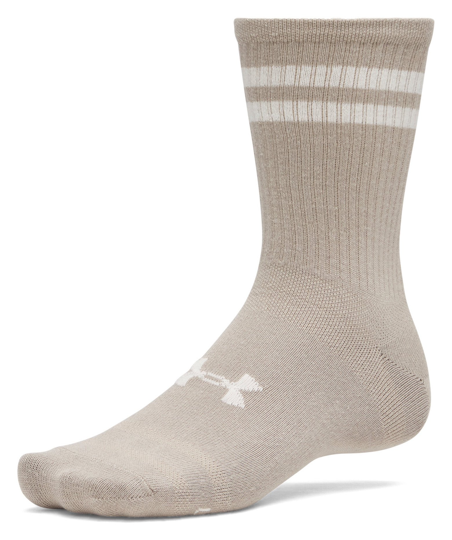Under Armour Essential Crew unisex chaussettes (6 pack), timberwolf taupe/blanc/stone
