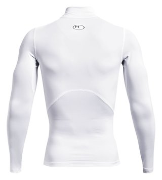 Under Armour HeatGear Comp Mock t-shirt de compression manches longues homme, blanc/noir