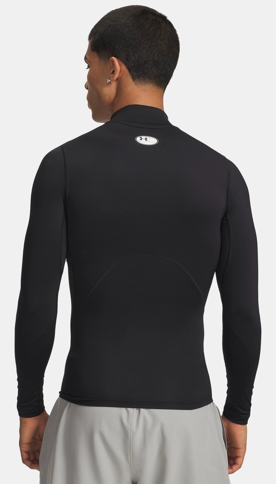 Under Armour HeatGear Comp Mock t-shirt de compression à manches longues homme, noir/blanc