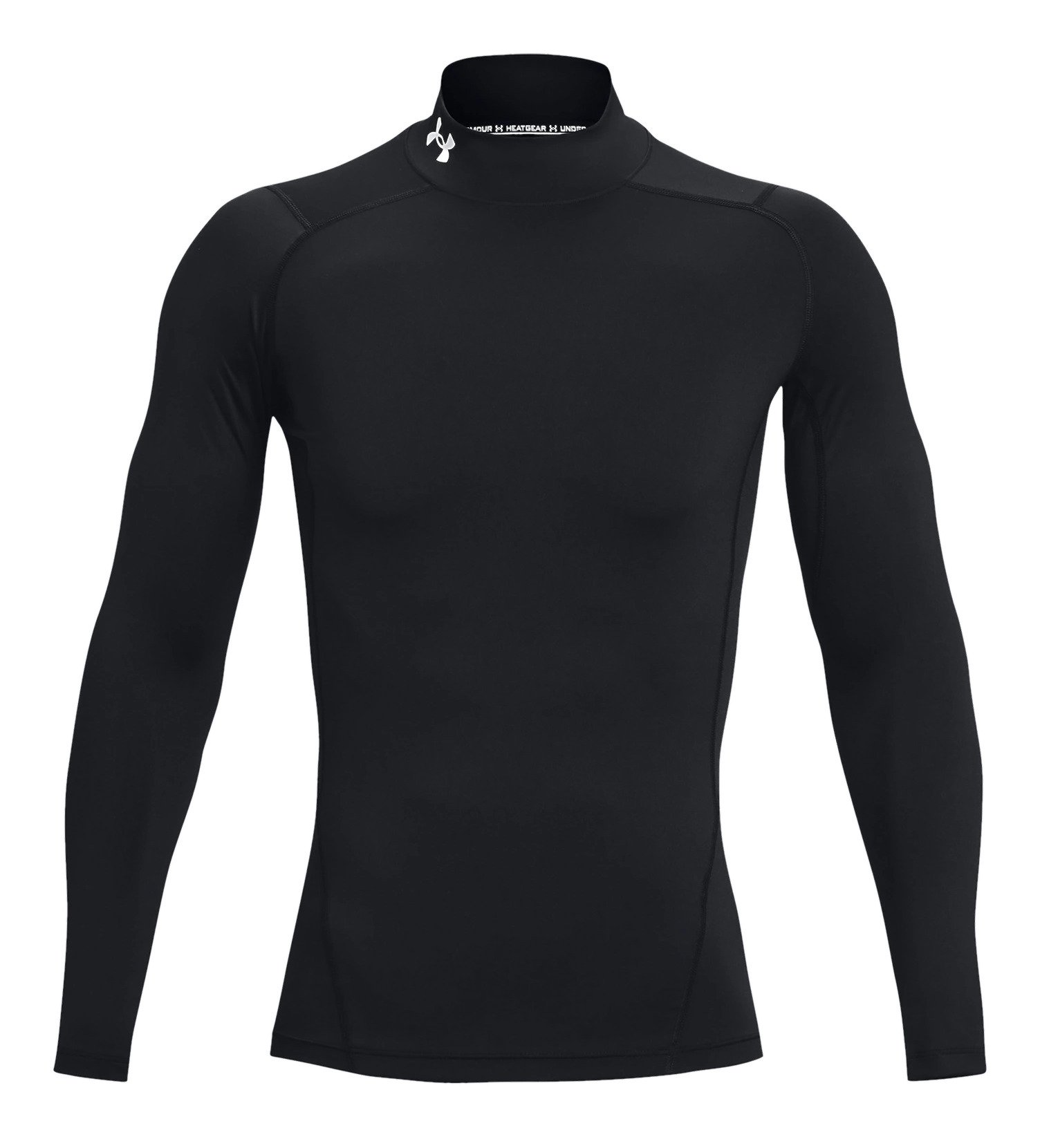 Under Armour HeatGear Comp Mock t-shirt de compression à manches longues homme, noir/blanc