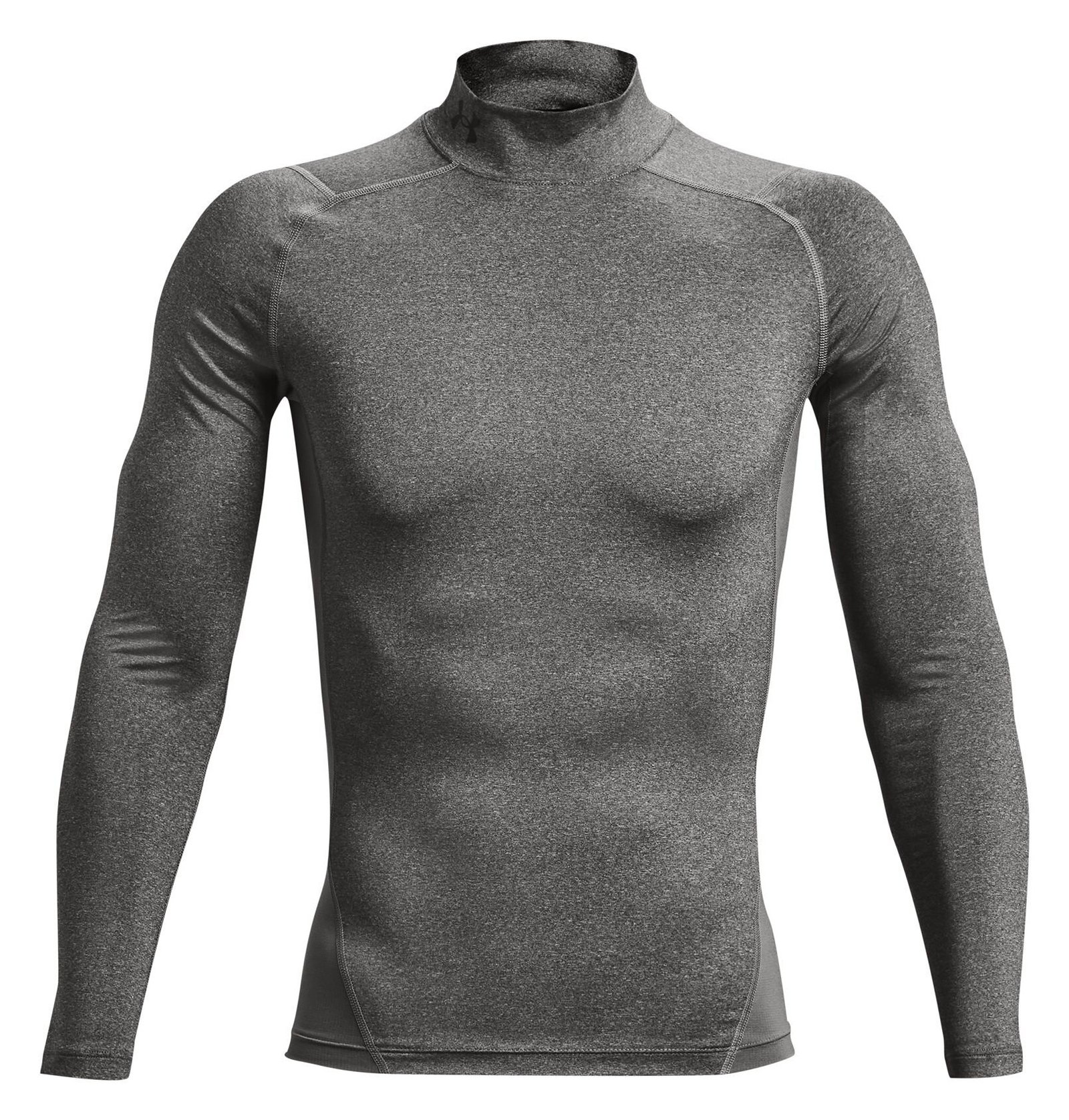 Under Armour HeatGear Comp Mock t-shirt de compression manches longues homme, carbon heather/noir