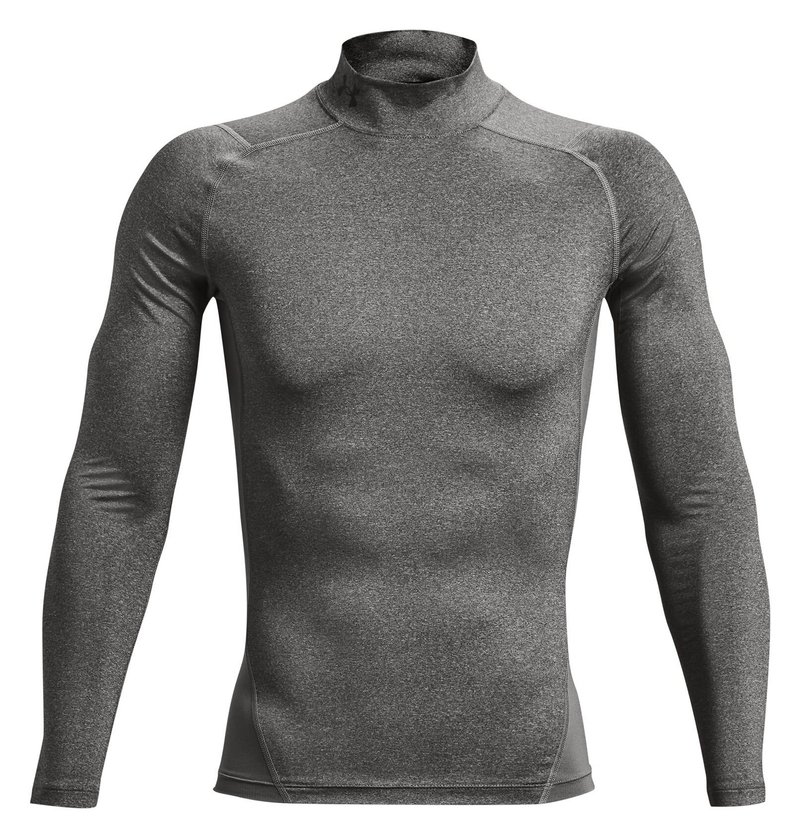 Under Armour HeatGear Comp Mock t-shirt de compression manches longues homme, carbon heather/noir