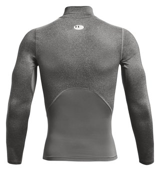 Under Armour HeatGear Comp Mock t-shirt de compression manches longues homme, carbon heather/noir