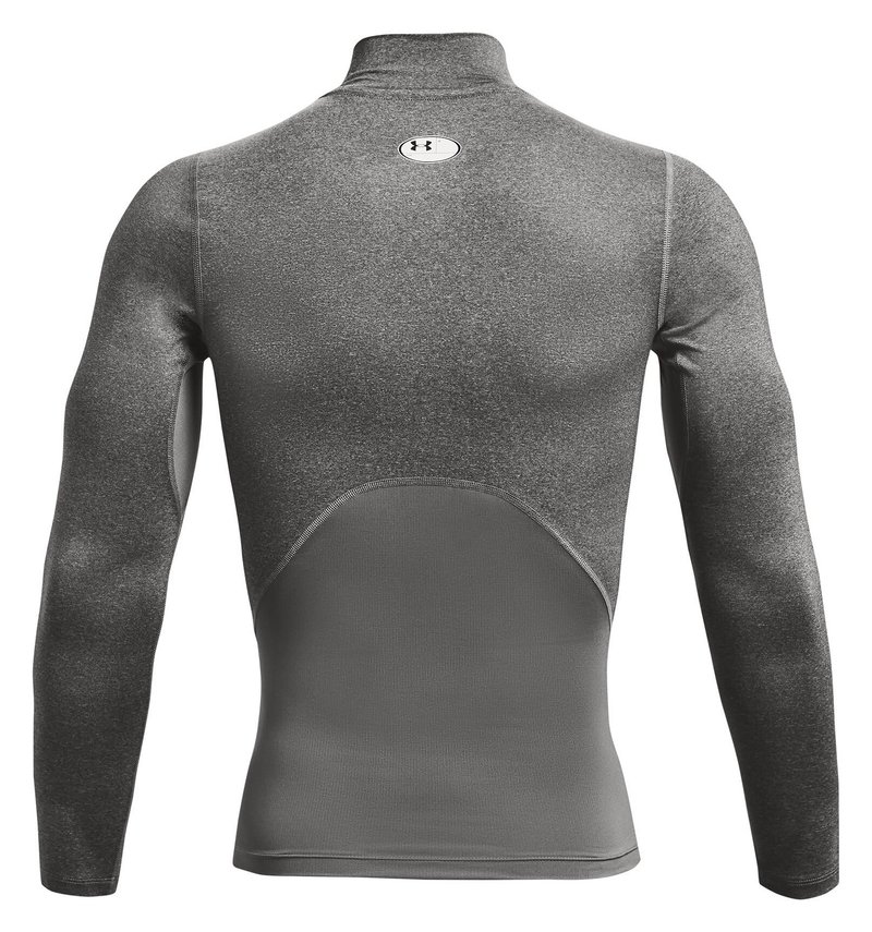 Under Armour HeatGear Comp Mock t-shirt de compression manches longues homme, carbon heather/noir