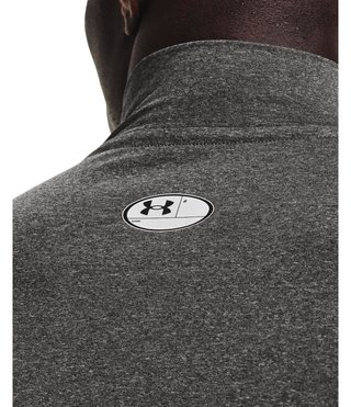 Under Armour HeatGear Comp Mock t-shirt de compression manches longues homme, carbon heather/noir