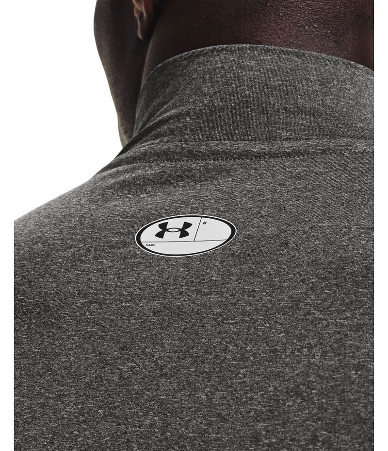 Under Armour HeatGear Comp Mock t-shirt de compression manches longues homme, carbon heather/noir
