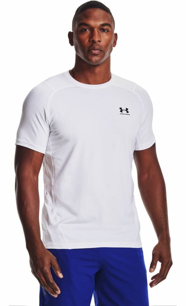 Under Armour HG Fitted SS t-shirt homme, blanc/noir