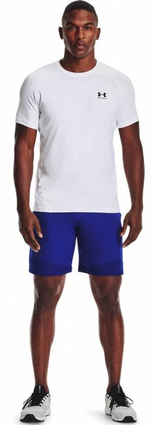 Under Armour HG Fitted SS t-shirt homme, blanc/noir