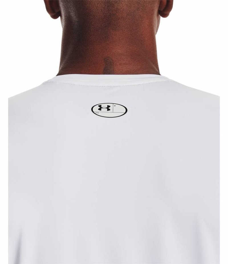 Under Armour HG Fitted SS t-shirt homme, blanc/noir