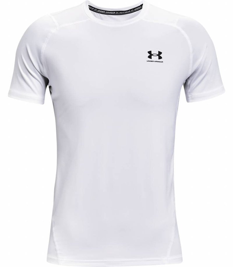 Under Armour HG Fitted SS t-shirt homme, blanc/noir