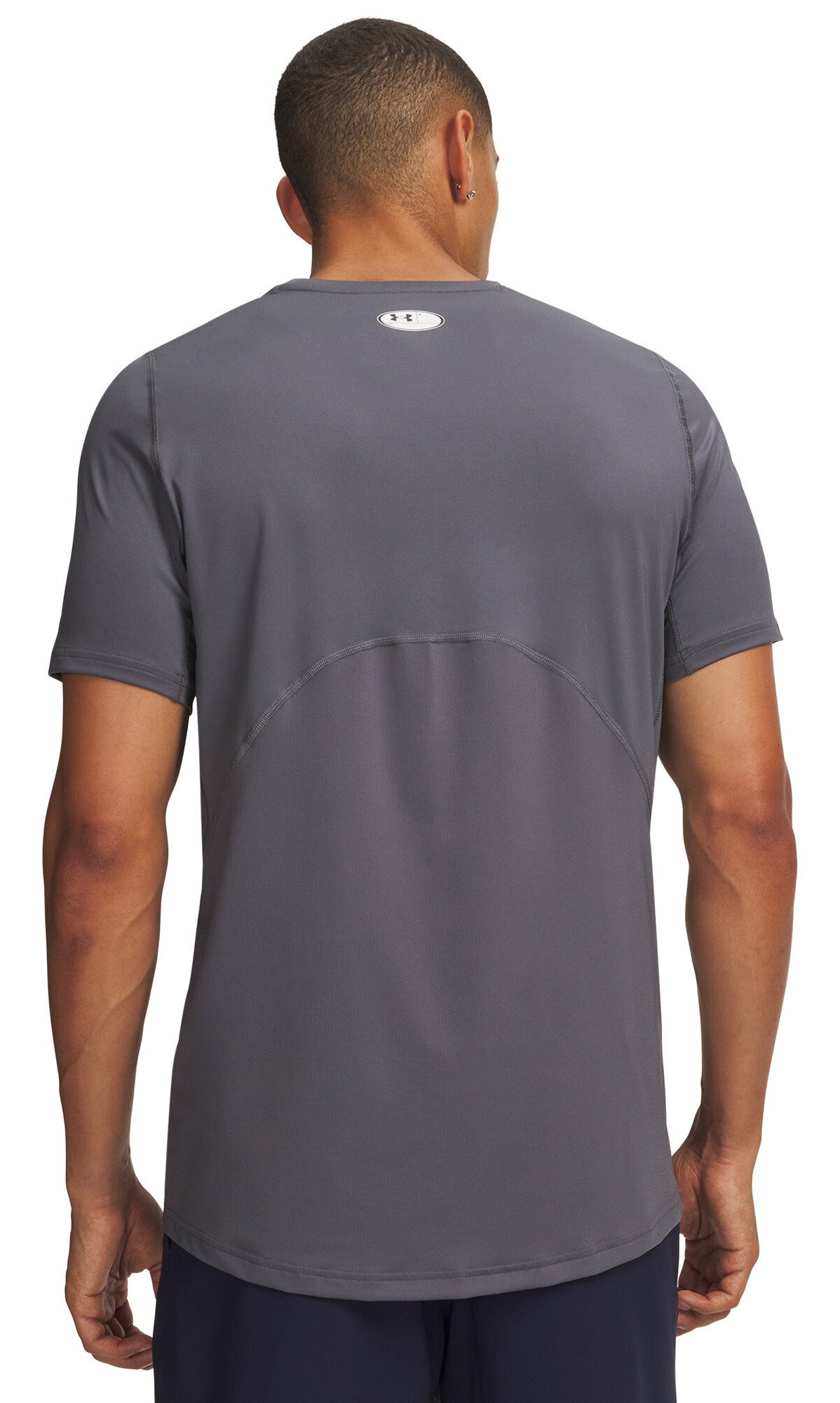 Under Armour HeatGear Fitted S t-shirt homme, castlerock/blanc