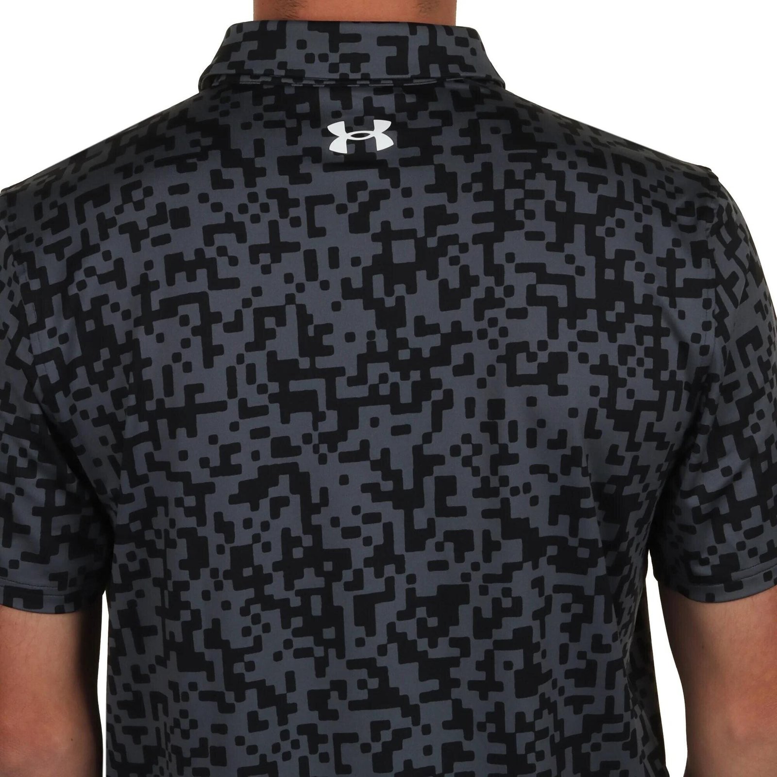 Under Armour T2G Printed polo homme, noir/castlerock
