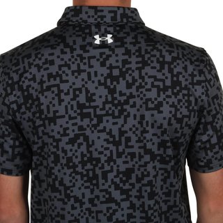 Under Armour T2G Printed polo homme, noir/castlerock