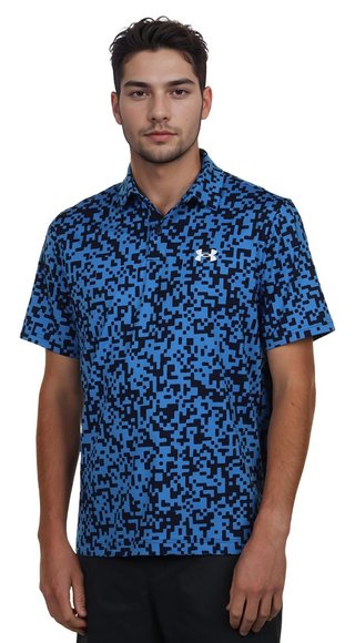 Under Armour T2G Printed polo homme, blue atlantis