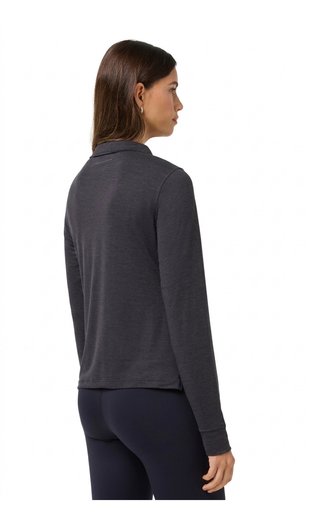 Travis Mathew Skyloft Light Zip longsleeve polo femme, heather black