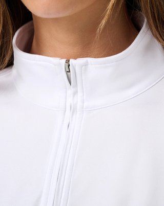 Travis Mathew Skyloft Light Zip longsleeve polo femme, blanc