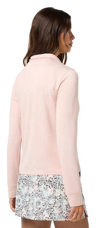 Travis Mathew Skyloft Light Zip longsleeve polo femme, heather blush pink