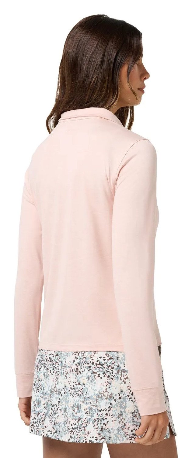 Travis Mathew Skyloft Light Zip longsleeve polo femme, heather blush pink