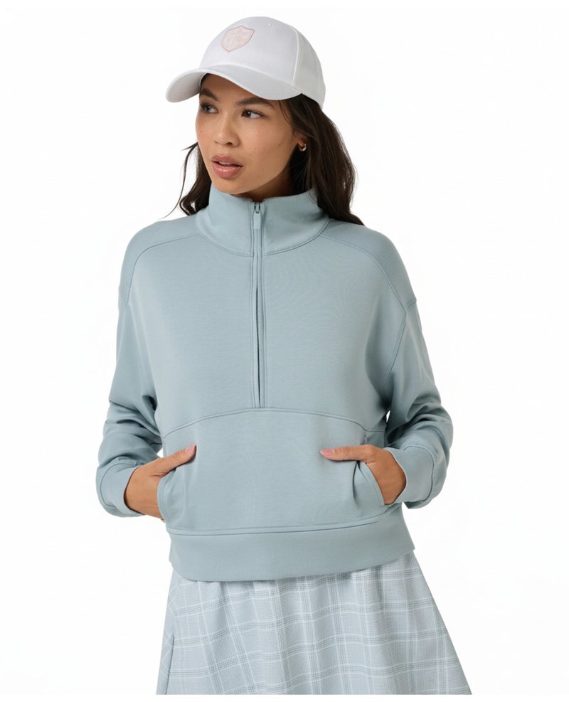 Travis Mathew Skyloft Soft Half Zip Pullover sweat femme, slate