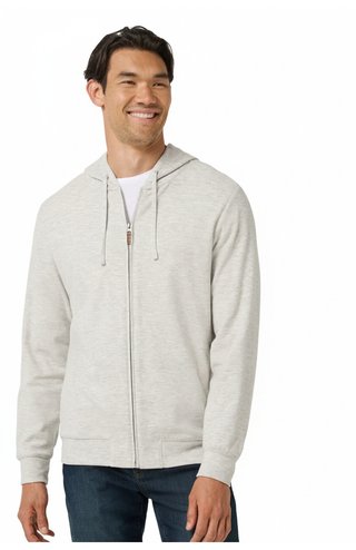 Travis Mathew Cloud Sweater Full Zip sweat à capuche homme, heather grey