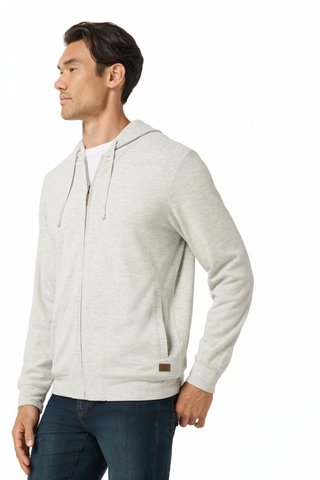 Travis Mathew Cloud Sweater Full Zip sweat à capuche homme, heather grey