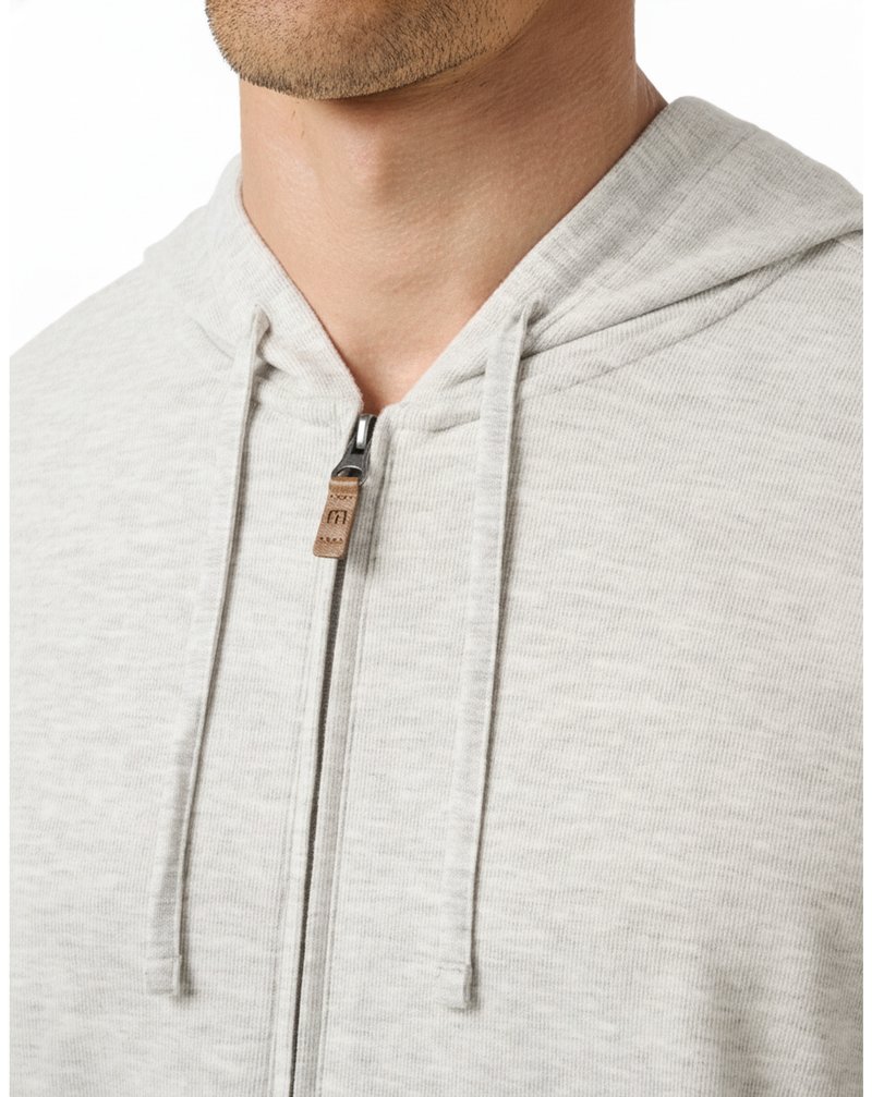 Travis Mathew Cloud Sweater Full Zip sweat à capuche homme, heather grey