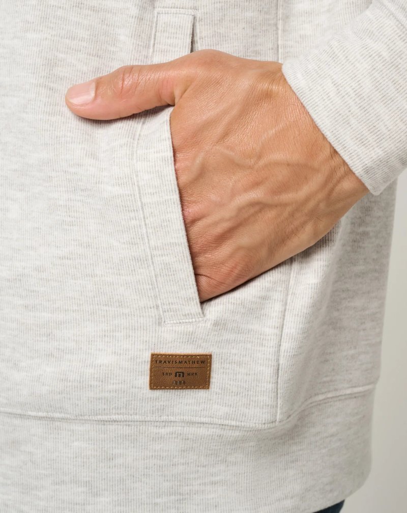 Travis Mathew Cloud Sweater Full Zip sweat à capuche homme, heather grey