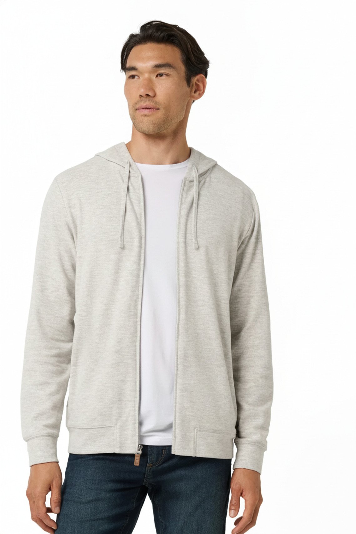 Travis Mathew Cloud Sweater Full Zip sweat à capuche homme, heather grey