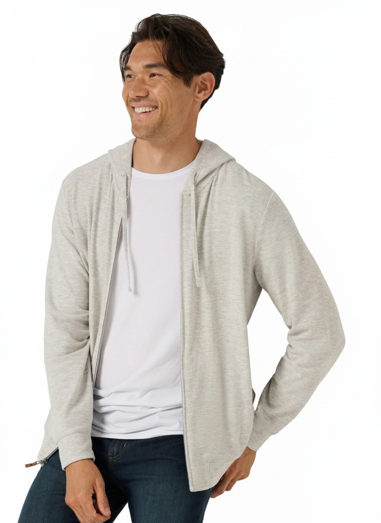 Travis Mathew Cloud Sweater Full Zip sweat à capuche homme, heather grey