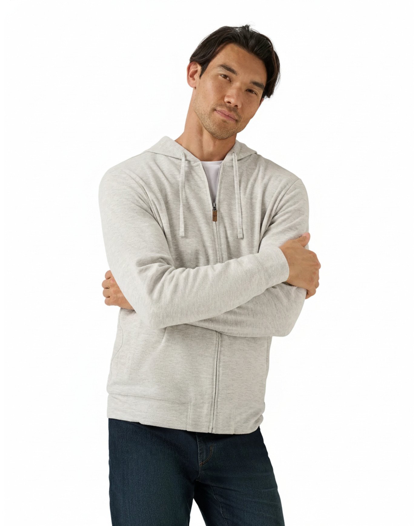 Travis Mathew Cloud Sweater Full Zip sweat à capuche homme, heather grey