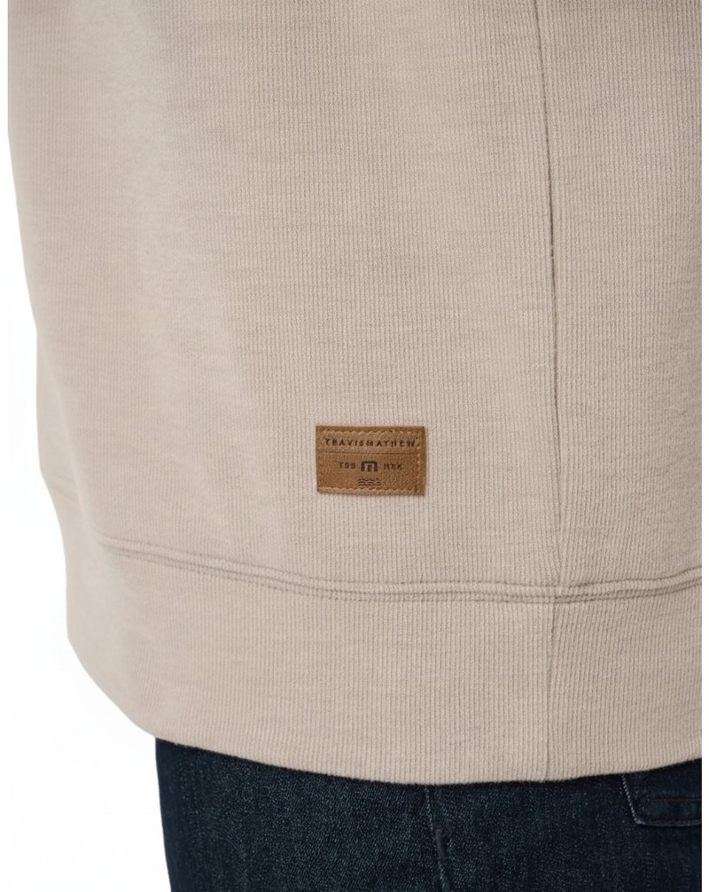 Travis Mathew Cloud pull homme 1/4 zip, heather roasted cashew