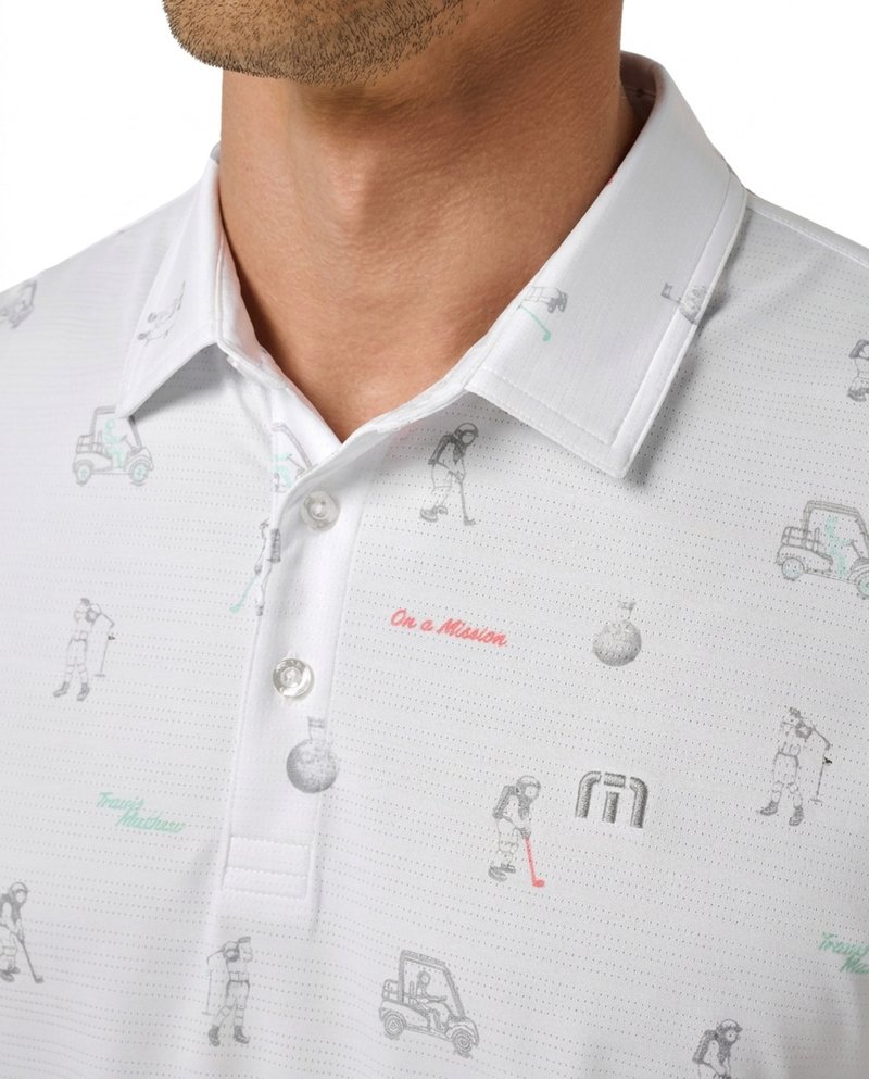 Travis Mathew On A Mission polo homme, blanc