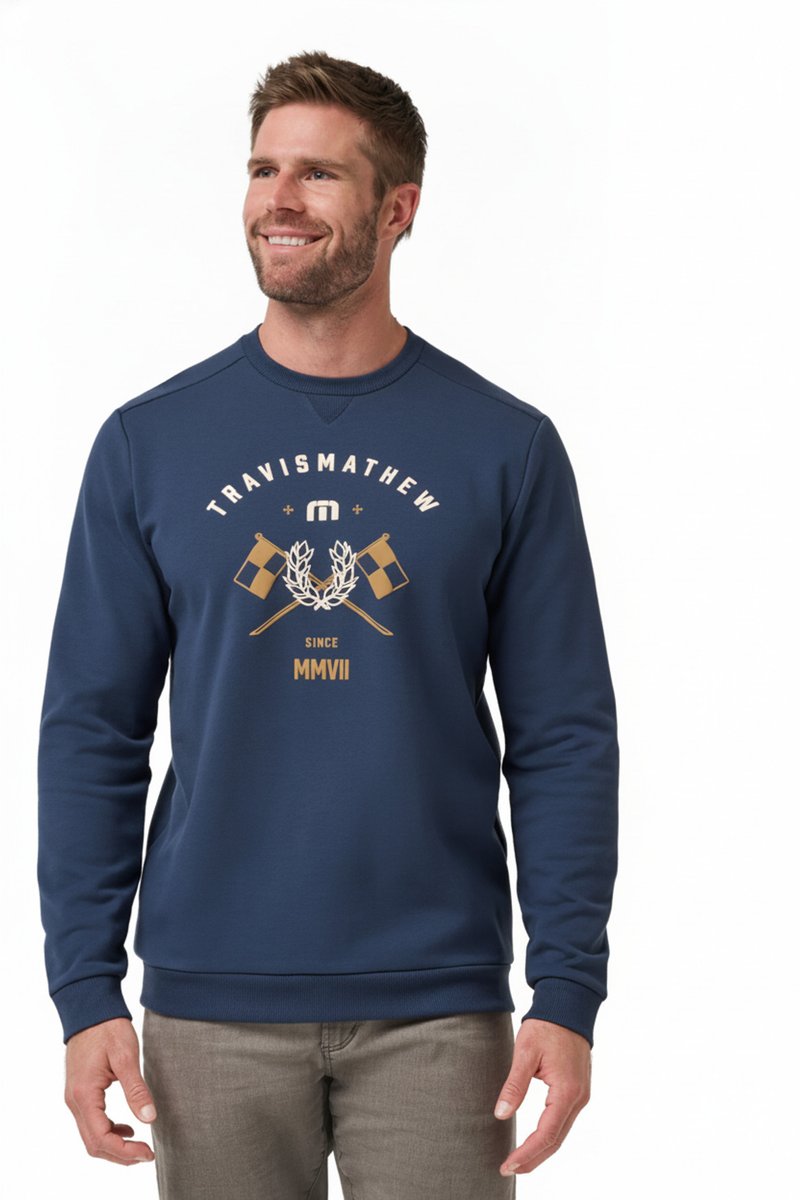 Travis Mathew TM Varsity Club Crew sweat homme, total eclipse