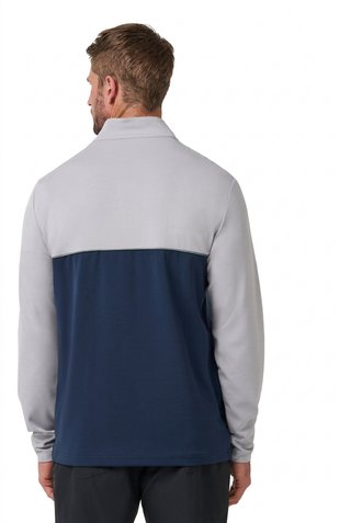 Travis Mathew Fibercloud Color Block Quarter Zip, gris clair