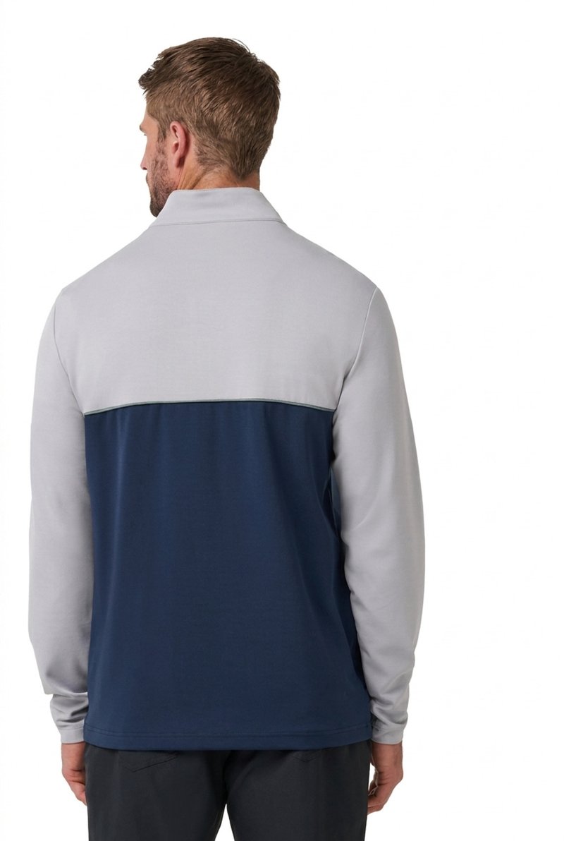 Travis Mathew Fibercloud Color Block Quarter Zip, gris clair