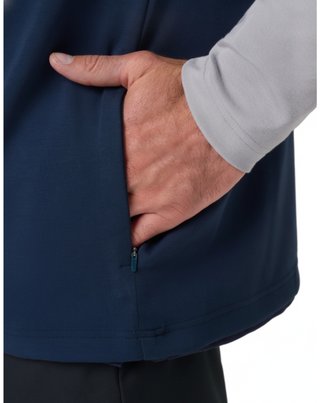Travis Mathew Fibercloud Color Block Quarter Zip, gris clair