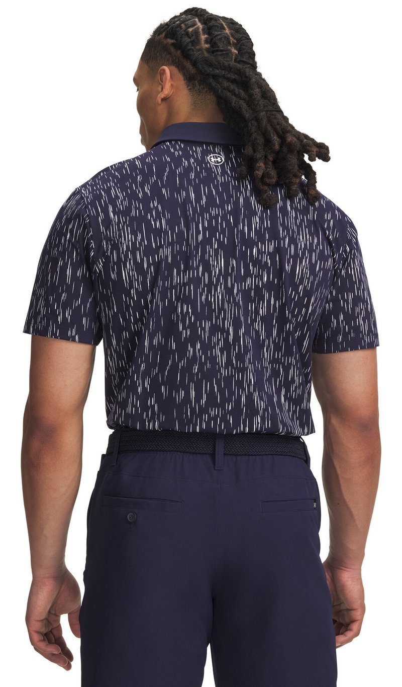 Under Armour ArmourDry Printed polo homme, midnight navy/blanc
