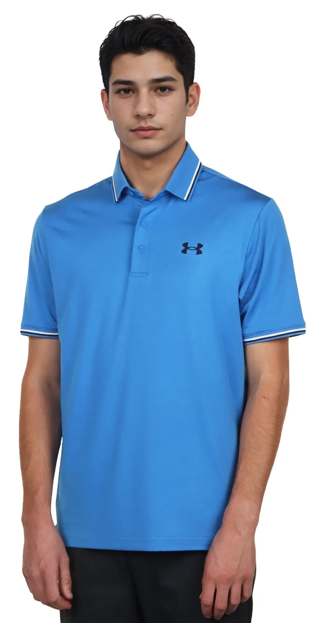 Under Armour Playoff 3.0 Rib polo homme, blue atlantis