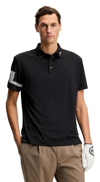 J.Lindeberg Heath polo homme, noir
