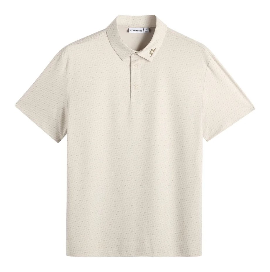 J.Lindeberg Tod Print polo homme, bias bridge micro moon brindle