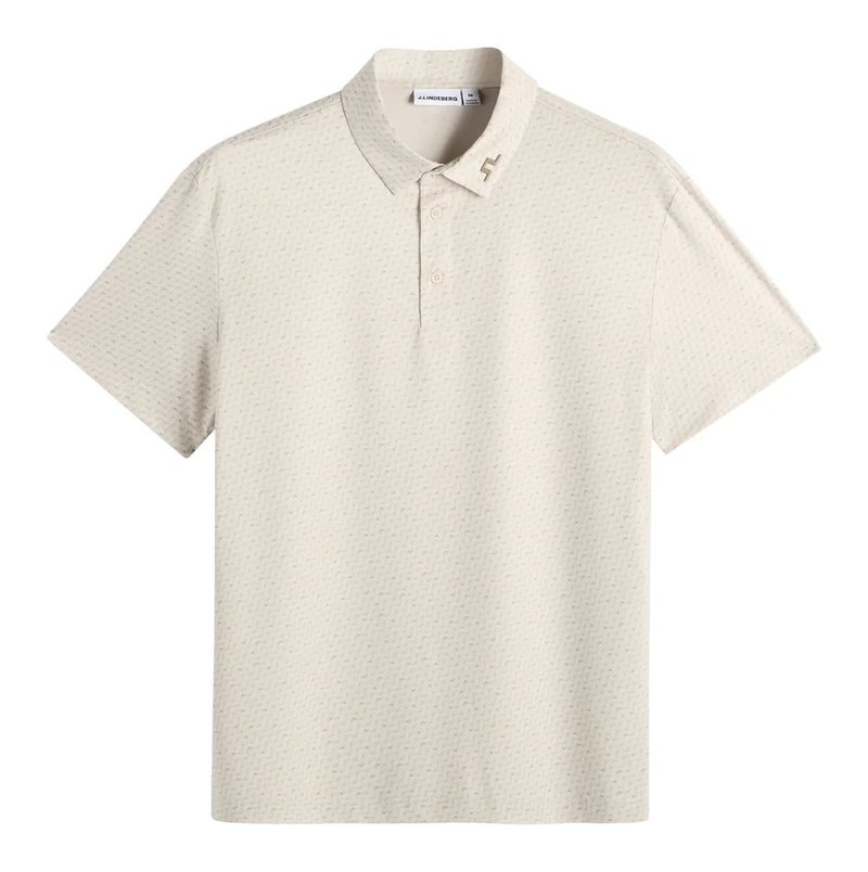 J.Lindeberg Tod Print polo homme, bias bridge micro moon brindle