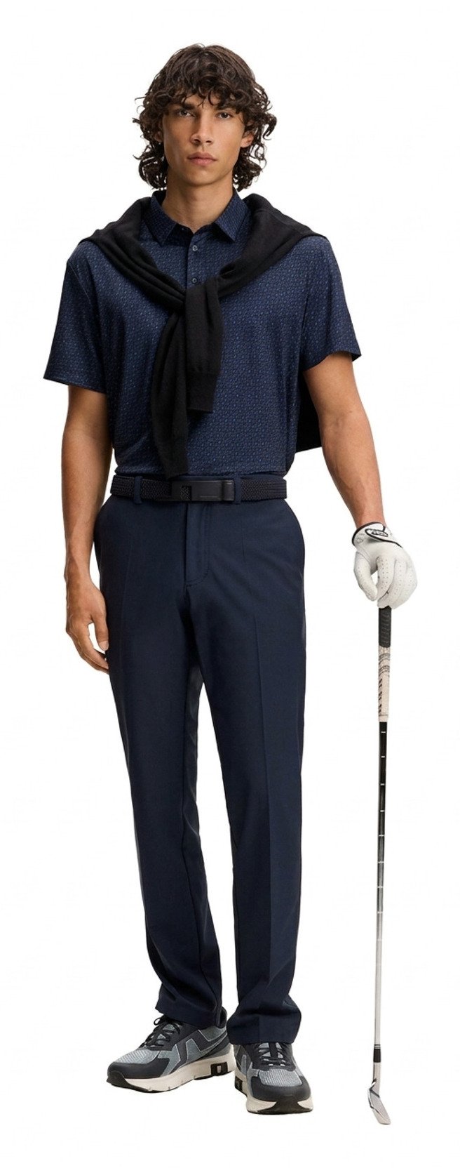 J.Lindeberg Tod Print polo homme, bias bridge micro navy set