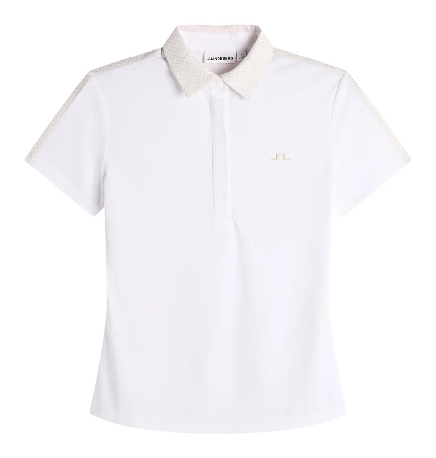 J.Lindeberg Cara Print polo femme, blanc