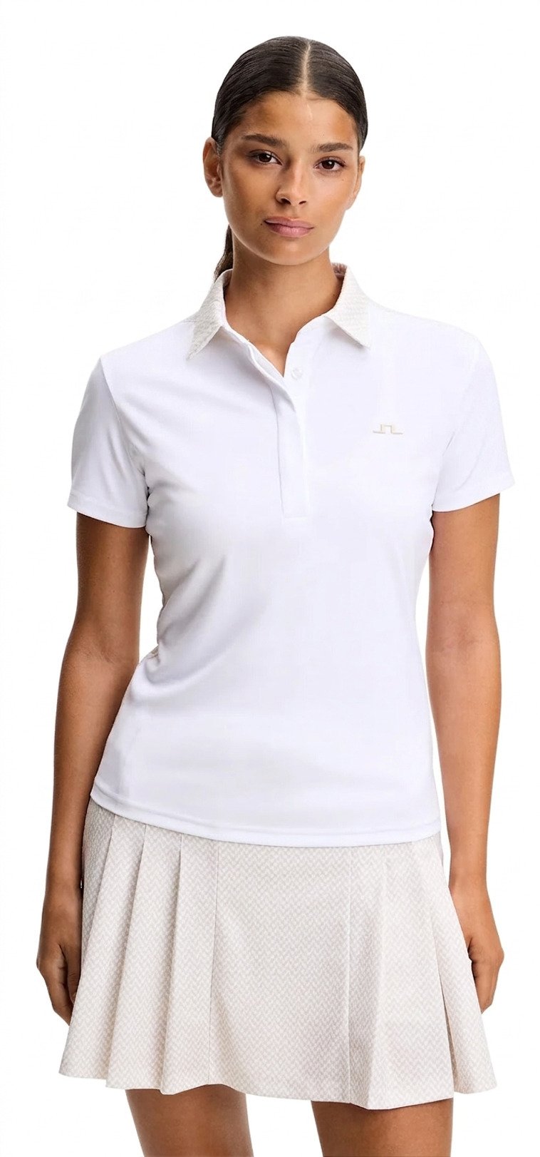 J.Lindeberg Cara Print polo femme, blanc