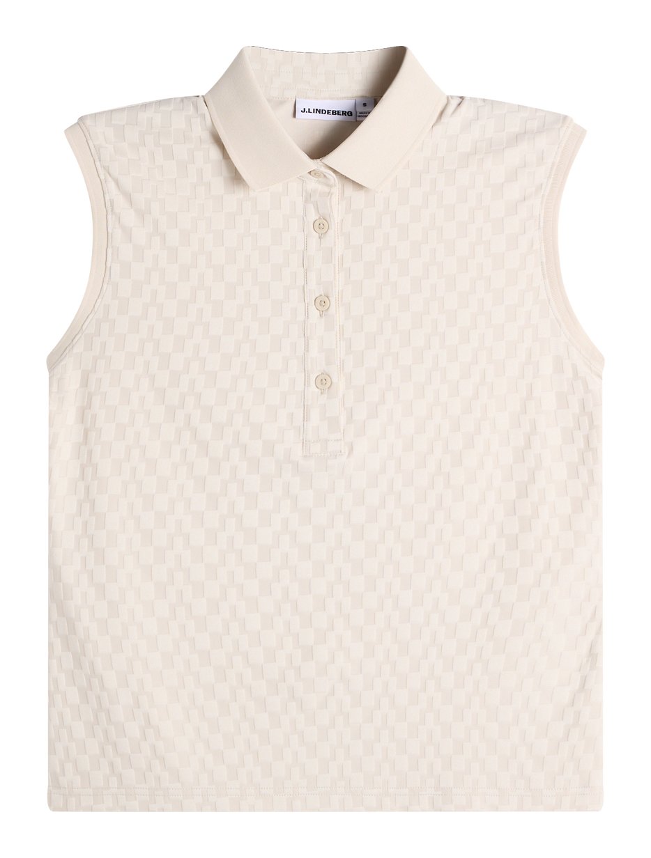 J.Lindeberg Dani sleeveless polo femme, moonbeam