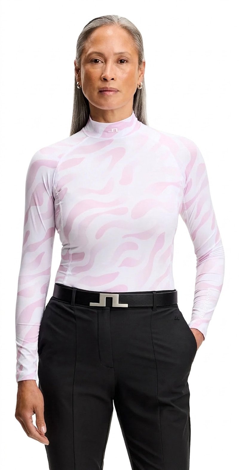 J.Lindeberg Ella Print Compression top femme, bunker fade white orchid