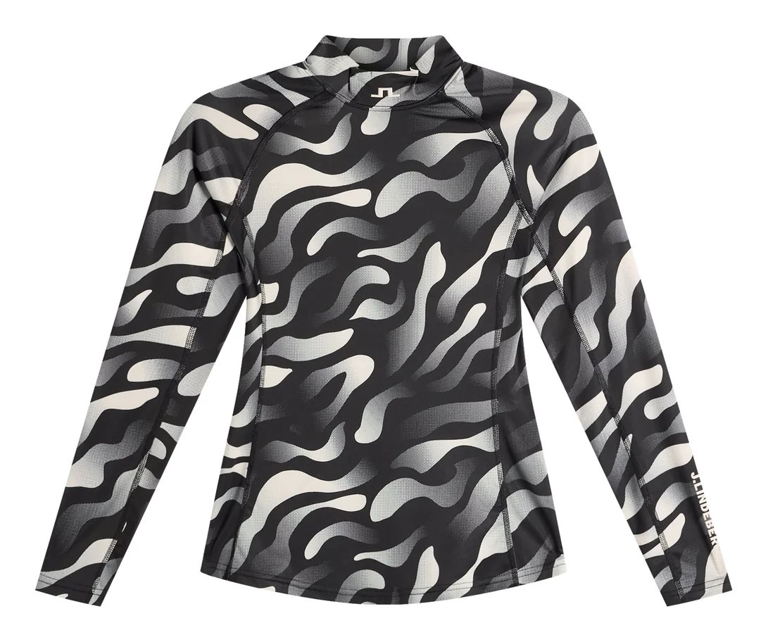 J.Lindeberg Ella Print Compression top femme, bunker fade black moonbeam