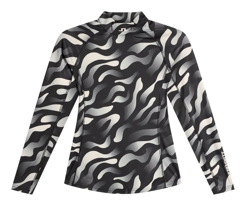 J.Lindeberg Ella Print Compression top femme, bunker fade black moonbeam