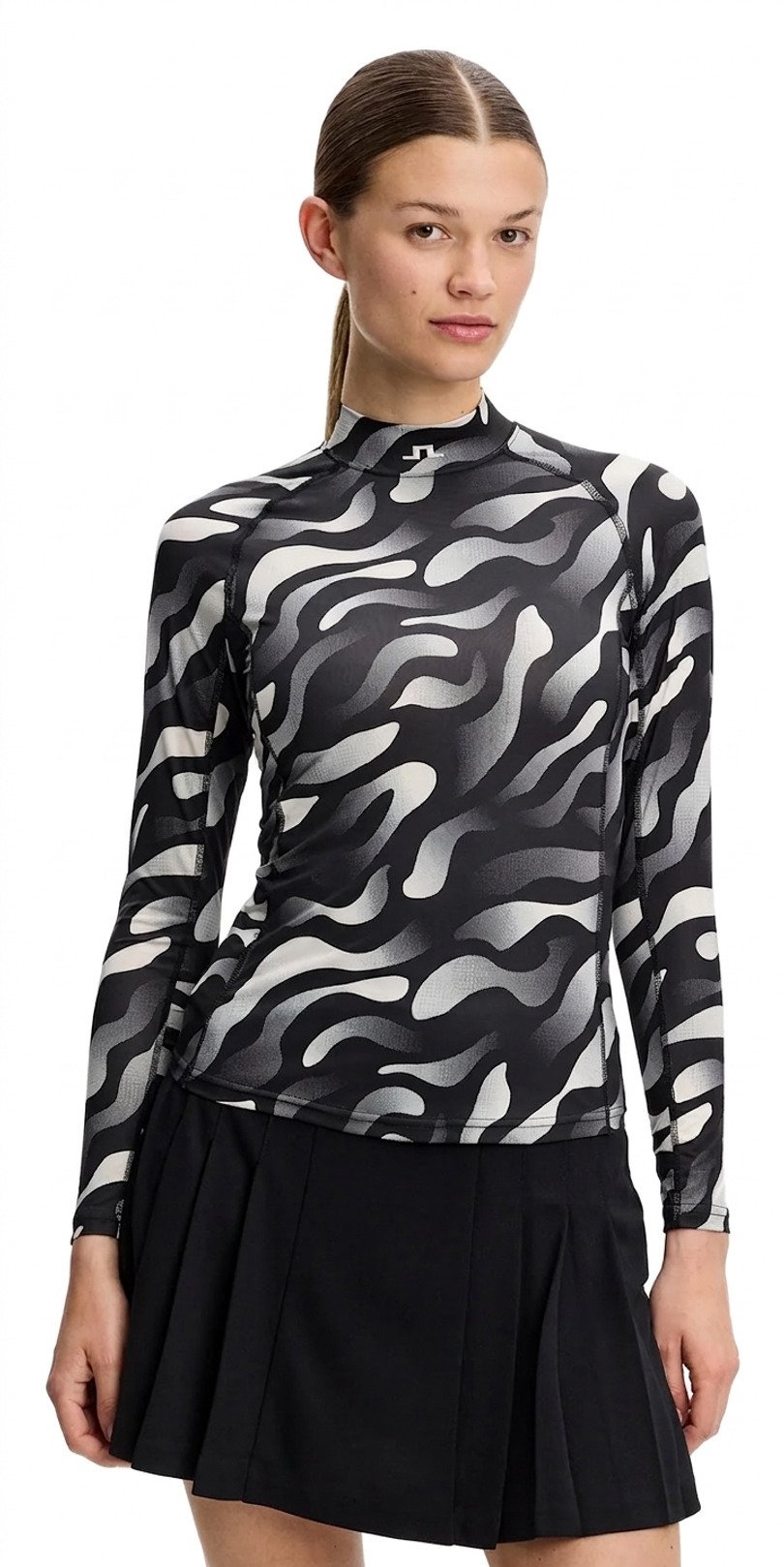 J.Lindeberg Ella Print Compression top femme, bunker fade black moonbeam